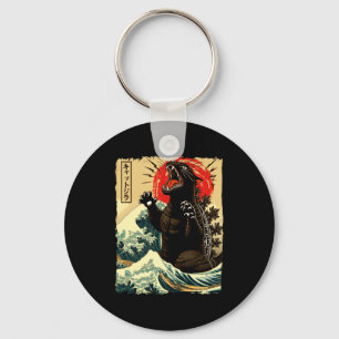 Catzilla Funny Japanese Style  Keychain