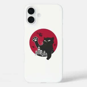 Catzilla – Giant Black Cat Parody with City iPhone 16 Plus Case