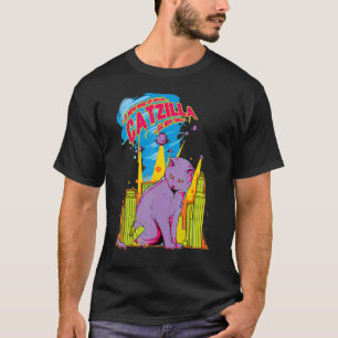 Catzilla Japanese Sunset Style Cat Kitten  2 T-Shirt