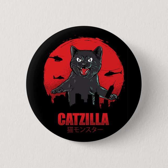 Catzilla Monster Cat Classic Round 2 Inch Round Button (Front)