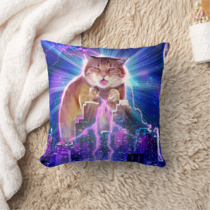 Catzilla                                           throw pillow