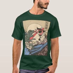 Catzilla vs Kaiju Vintage Funny Cute Cat Art Japan T-Shirt