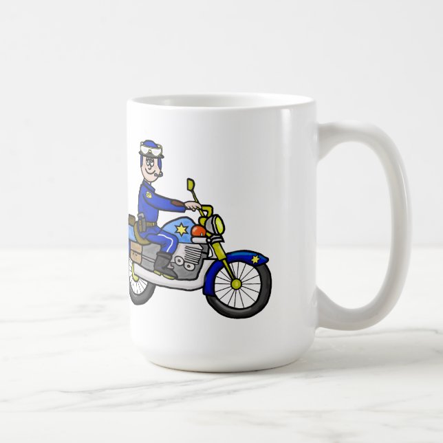 Caucasian Motorcycle Cop Mug Customisez-Le! (Droite)