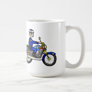 Caucasian Motorcycle Cop Mug  Customize It!