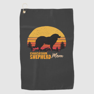 Caucasian Shepherd Dog Mom Vintage Retro Classic T Golf Towel