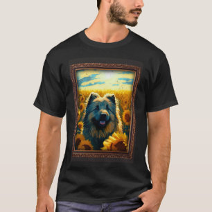 Caucasian Shepherd Painting Sunflower Flower Mom W T-Shirt