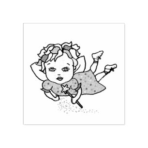 Caucasian Whimsical Fairy Rubber Stamp