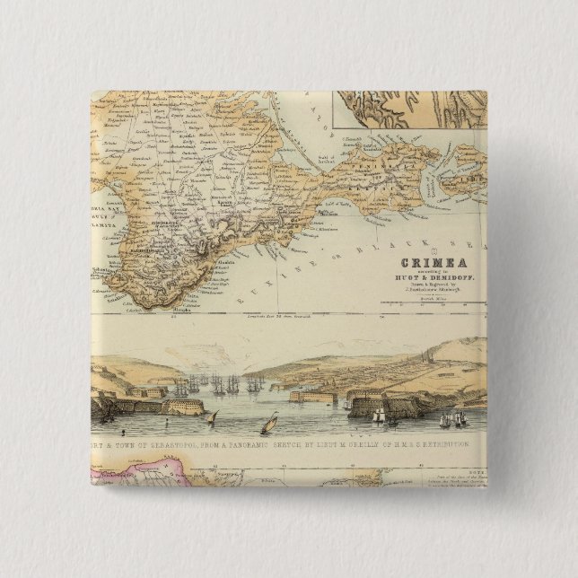 Caucausus and Crimea 2 Inch Square Button (Front)