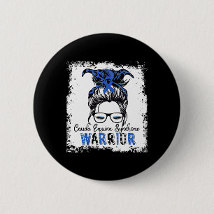 Cauda Equina Syndrome Warrior Blue Ribbon Awarenes 2 Inch Round Button