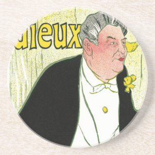 Caudieux by Toulouse Lautrec, Vintage Art Nouveau, Coaster