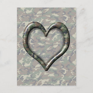 Cauflage Woodland Forest Heart on Ca Postcard