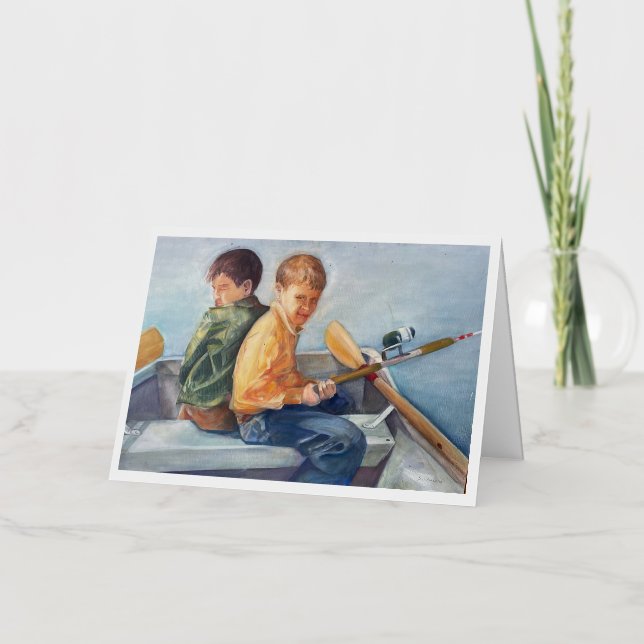 Caught A Fish Greeting Card (Front)