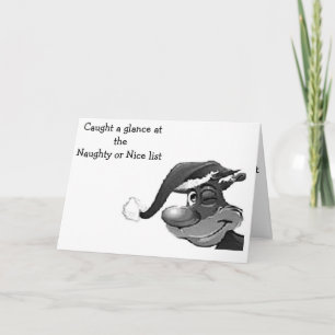 CAUGHT A GLANCE AT NAUGHT/NICE LIST-THANKS THANK YOU CARD