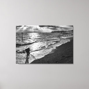 Caught by the Surf on Felixstowe Beach Canvas Print