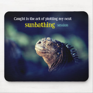 Caught in the act marine iguana mouse pad