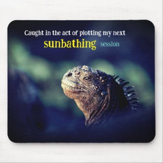 Caught in the act marine iguana mouse pad