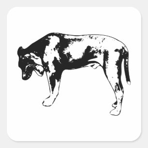Caught Mid-Yawn – Ink Dog Moment Square Sticker