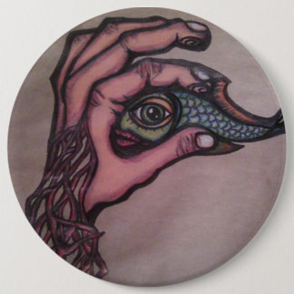 Caught One 6 Inch Round Button