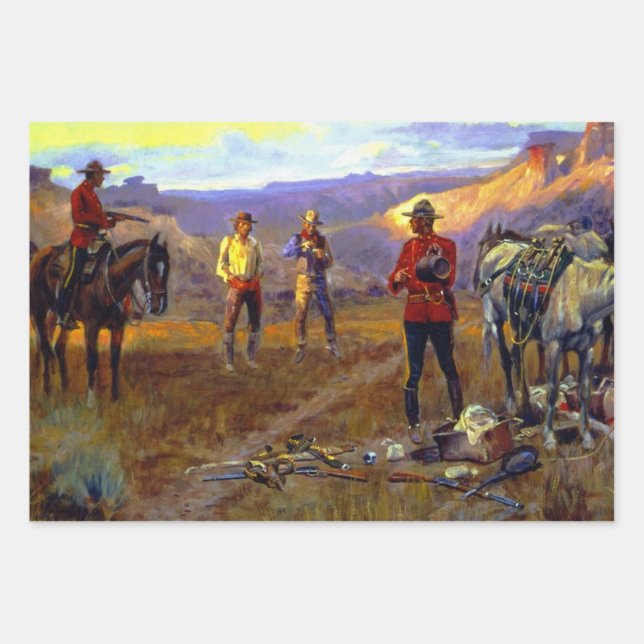 “Caught With the Goods” by Charles M Russell Wrapping Paper Sheet (Front 2)