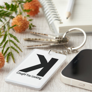 Caught You Looking – Funny Baseball Pitcher Saying Keychain