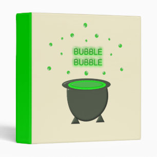 Cauldron and Bubbling Green Brew Halloween Binder