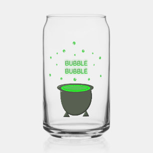 Cauldron and Bubbling Green Brew Halloween Can Glass