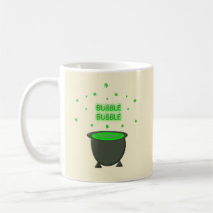 Cauldron and Bubbling Green Brew Halloween Coffee Mug