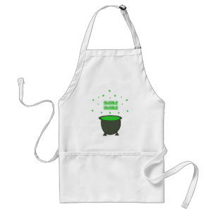 Cauldron and Bubbling Green Brew Halloween Cooking Standard Apron