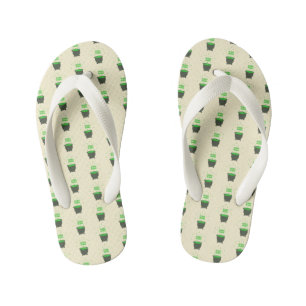 Cauldron and Bubbling Green Brew Halloween Kid's Flip Flops