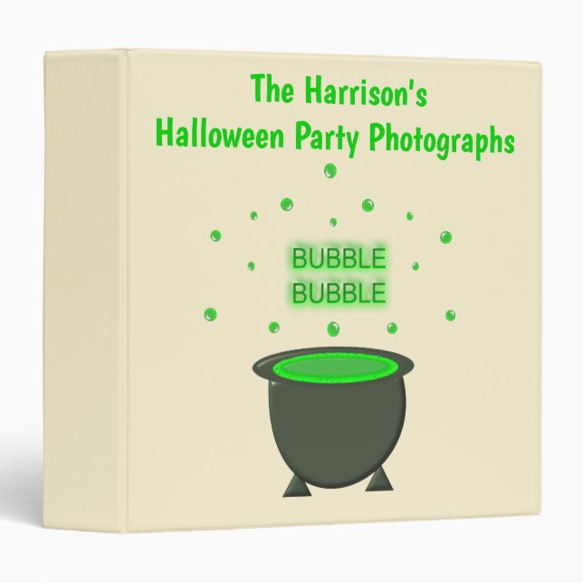 Cauldron and Bubbling Green Brew Halloween Photo Binder (Front/Spine)
