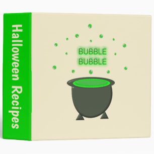 Cauldron and Bubbling Green Brew Halloween Recipes Binder
