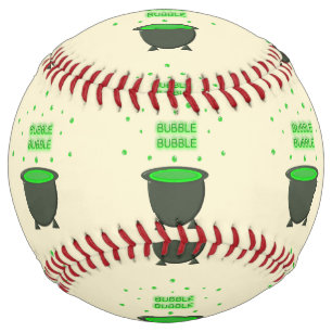Cauldron and Bubbling Green Brew Halloween Softball