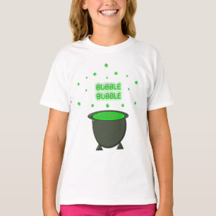 Cauldron and Bubbling Green Brew Halloween T-Shirt