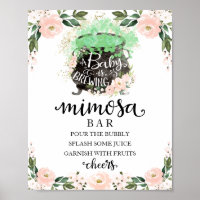Cauldron Halloween Baby Shower Mimosa Bar Sign