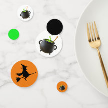 Cauldron noir vert et des sorcières Table Confetti