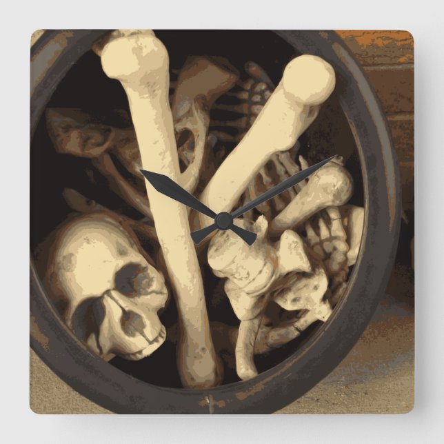 Cauldron of bones. square wall clock (Front)