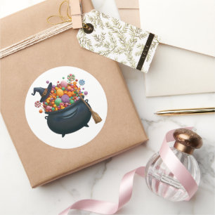 Cauldron Of Giggle & Gummies Classic Round Sticker