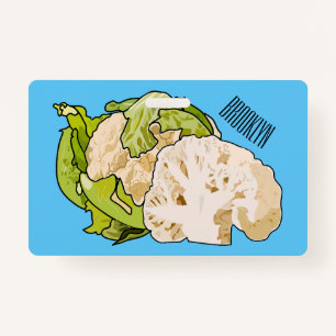 Cauliflower cartoon illustration badge
