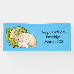 Cauliflower cartoon illustration banner