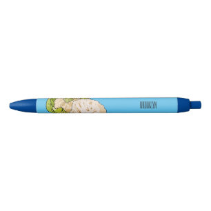 Cauliflower cartoon illustration black ink pen