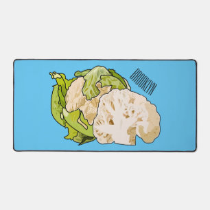 Cauliflower cartoon illustration desk mat