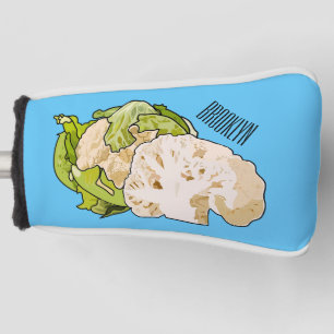 Cauliflower cartoon illustration golf head cover