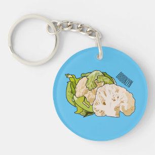 Cauliflower cartoon illustration keychain