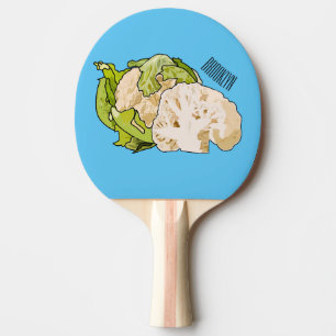 Cauliflower cartoon illustration ping pong paddle