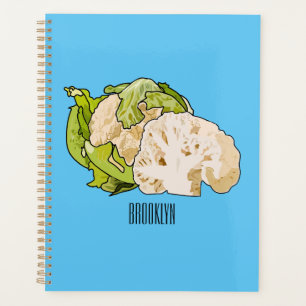 Cauliflower cartoon illustration planner