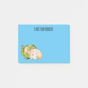 Cauliflower cartoon illustration post-it notes