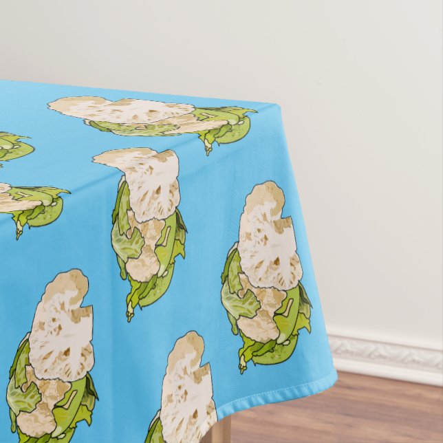 Cauliflower cartoon illustration tablecloth (In Situ)