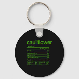 Cauliflower Nutrition Fact Funny Thanksgiving Chri Keychain