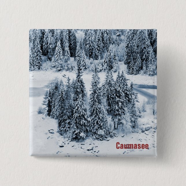 Caumasee 2 Inch Square Button (Front)
