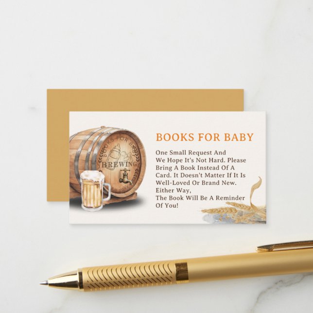 Causal Keg Beer Books for Baby Enclosure Card (Front/Back In Situ)